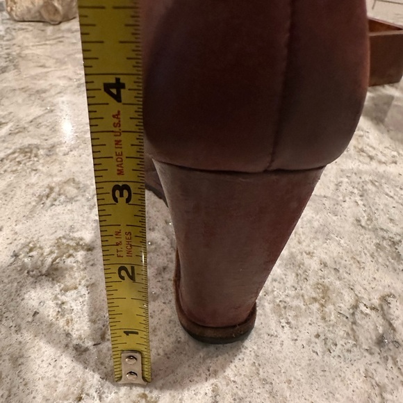 Anthropologie | Biala | distressed | burgundy brown | wedge | 39M/8 | booties - Picture 14 of 16